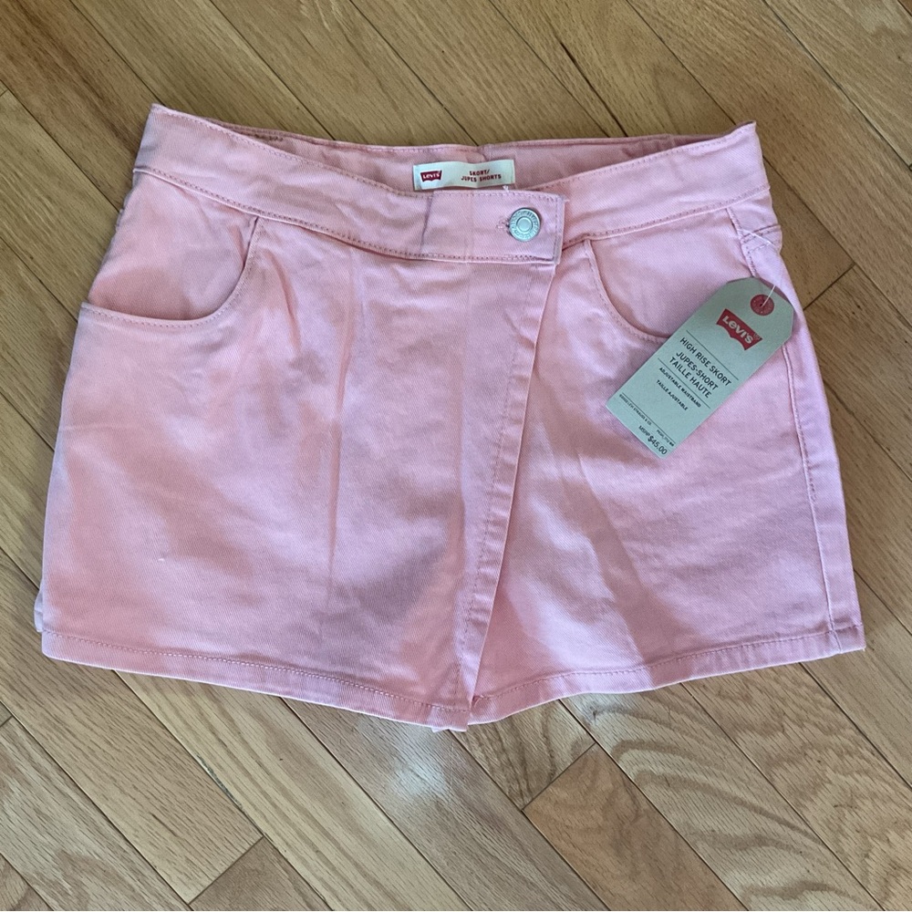 New - Levi’s girls pink denim cotton Jean skort summer cowgirl barbiecore